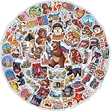 64PCS Russia Stickers – Russian Aesthetic Vinyl Decals for Laptop, Water Bottle, Scrapbook, Travel Suitcase
