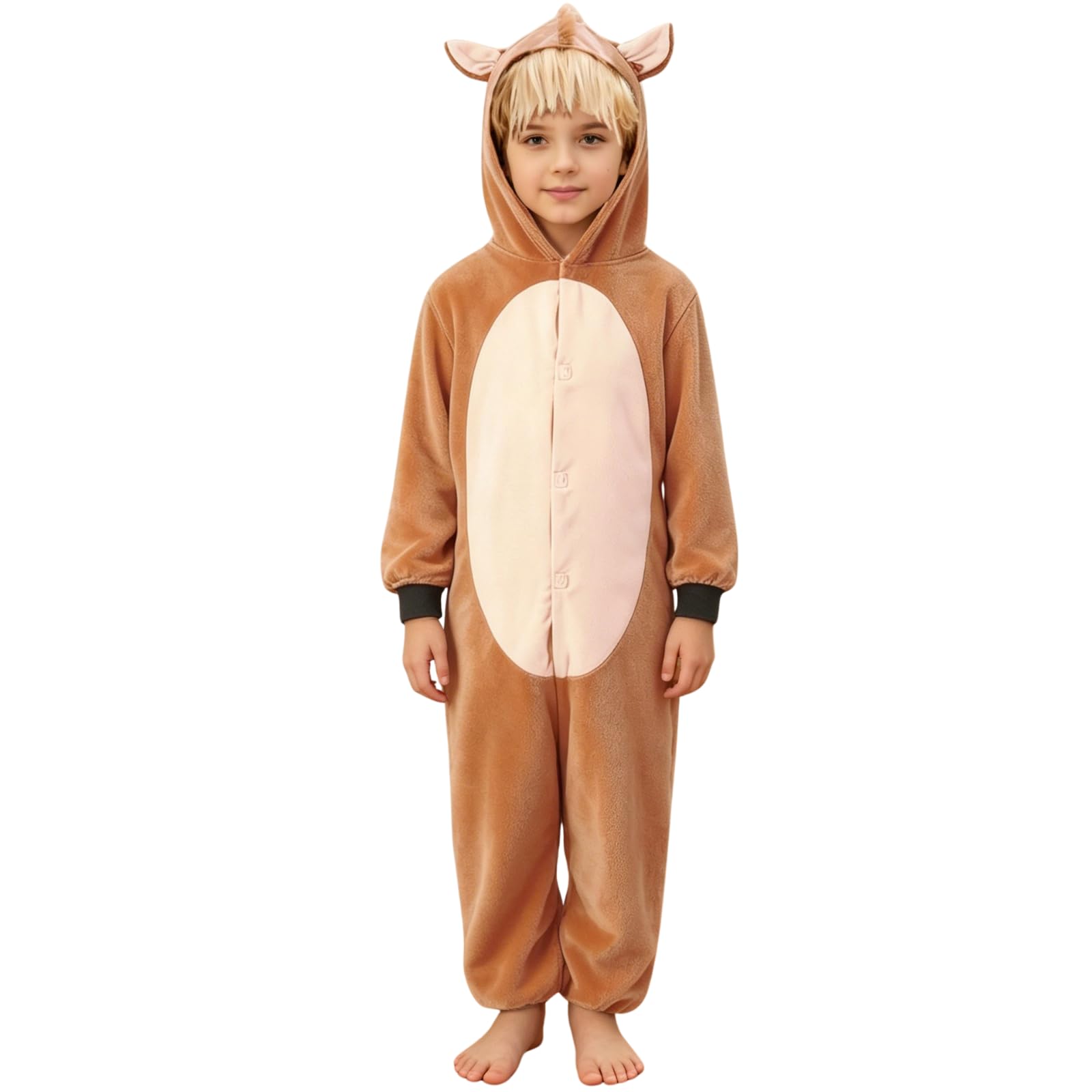 HAPNBCELE Kids Horse Animal Costume, Jumpsuit Long Sleeve Zoo Role-Playing for Children World Book Day Halloween Christmas Cosplay (Horse, S) — image 1