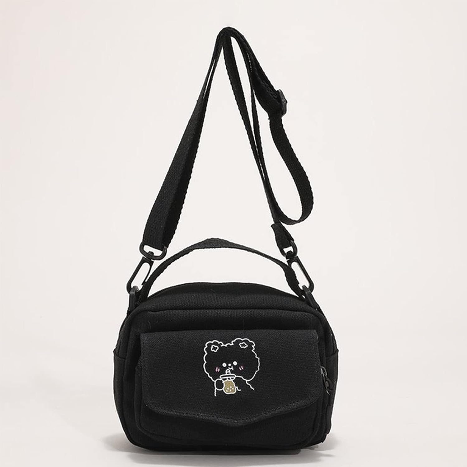 Japanese Bag for Women Canvas bag Uniform Small Crossbody, White, One Size - Image 6