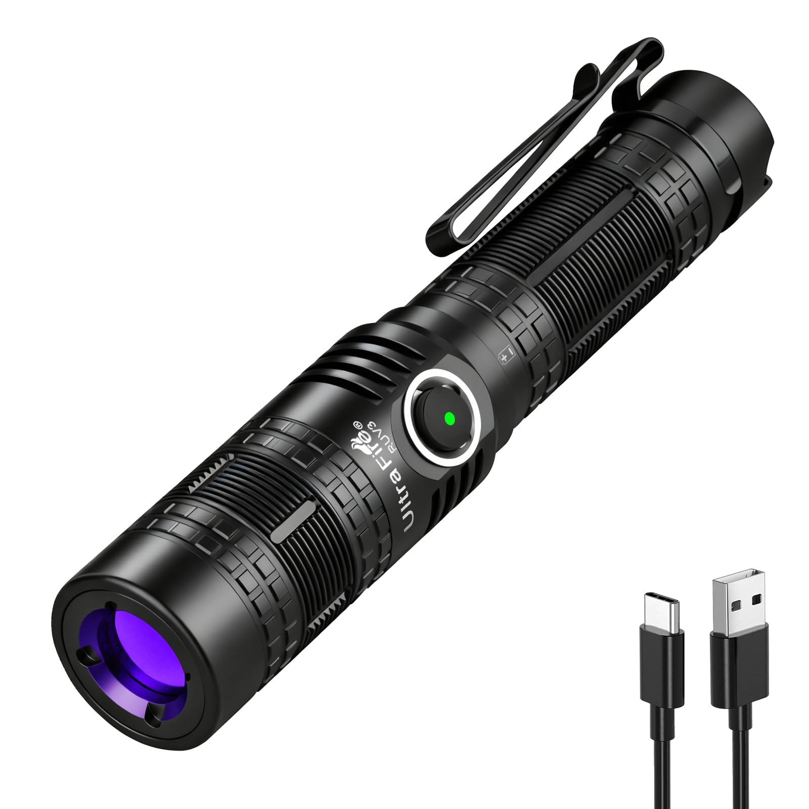 ULTRAFIRE Blood Tracking Light Rechargeable 365nm Uniform UV Flashlight, Black Filter LED Blacklight for Forensic/Hunter/Deer Tracking, Industrial NDT, Fluorescence Analysis, Blood Trail Tracking