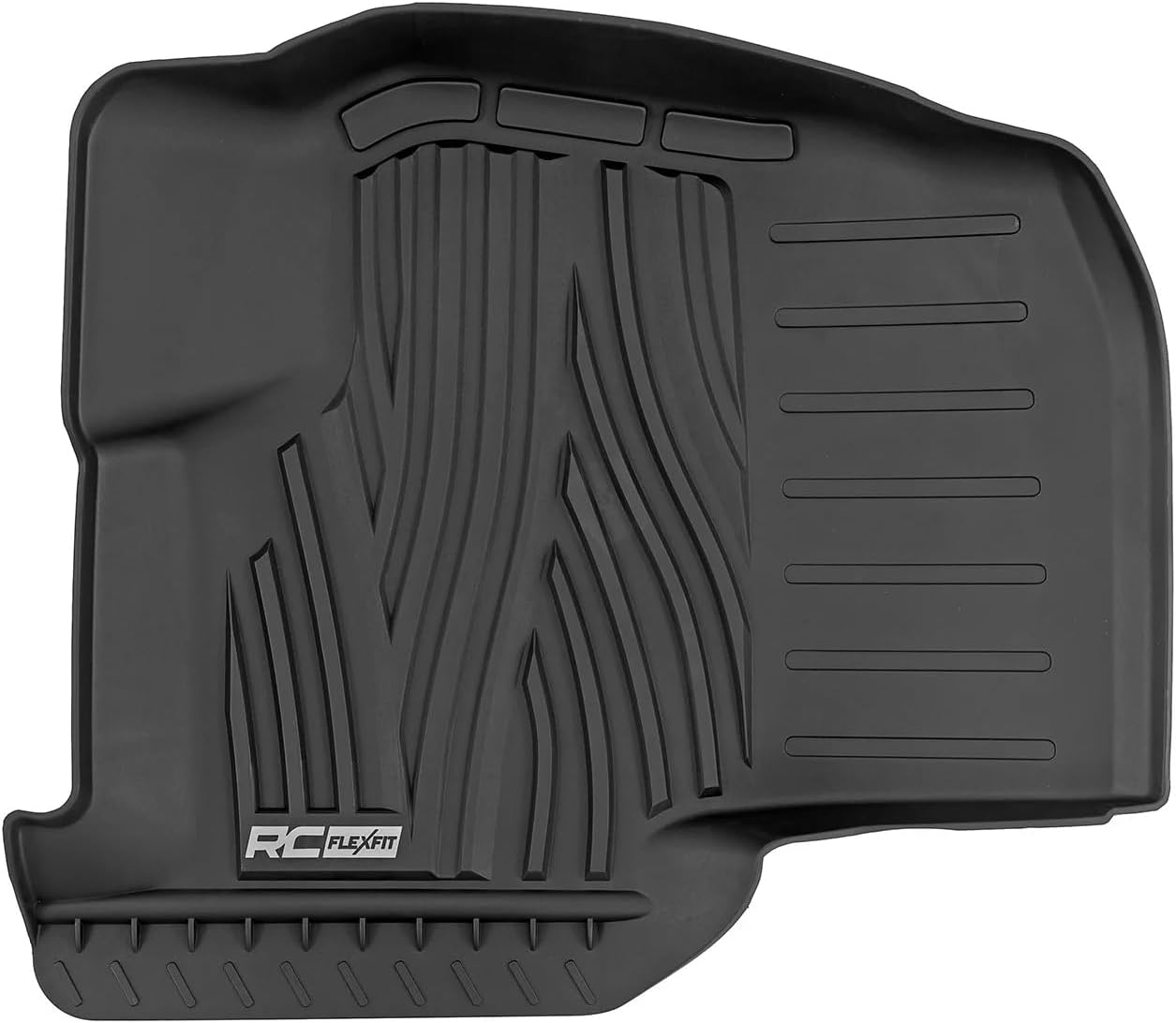 Rough Country Flex-Fit Front Floor Mats for Ford F-150 (2015-25)/Lightning (2022-25)/Raptor (2017-25) Crew Cab - Custom All-Weather Non-Slip TPE Liners w/Spill Saver Lip