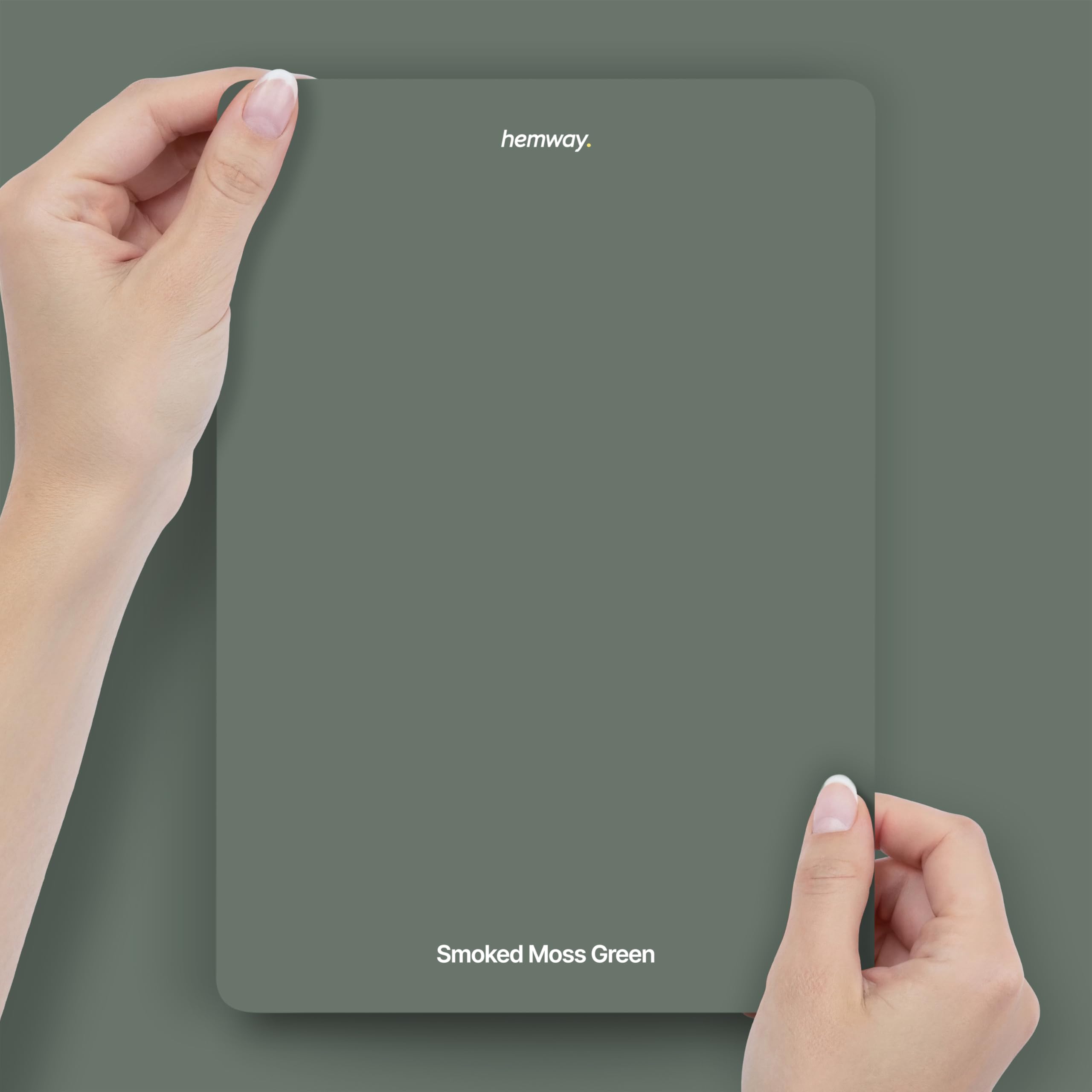 Hemway Smoked Moss Green Peel & Stick Sample Chalk Paint | A5 Accurate Colour Swatch, Mess-Free Alternative to Paint Tester Pots, Easy To Use, Eco-friendly, for Interior Furniture & Walls
