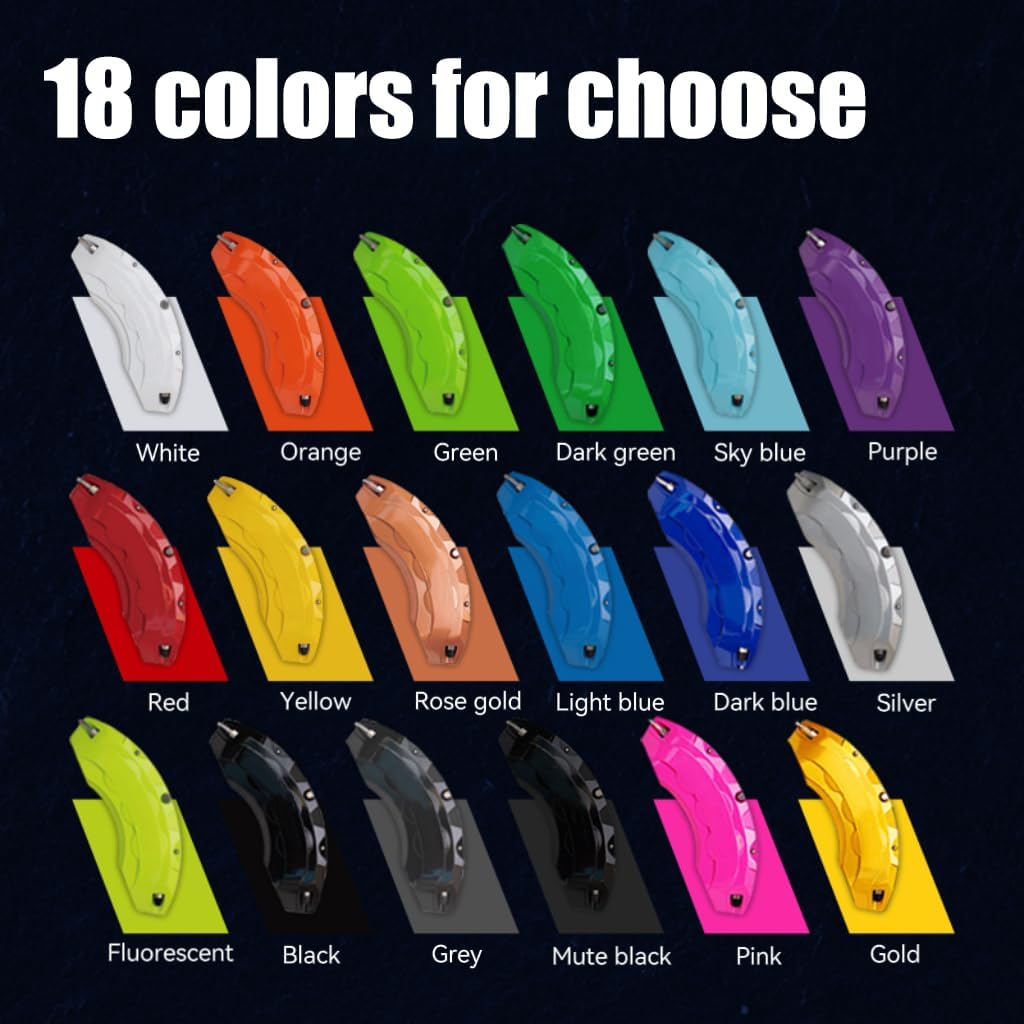 Caliper Covers Aluminum Fit for All Volvo EX90 S60 S90 V60 V90XC40XC60XC90(2 Front+2 Rear) (Gold)