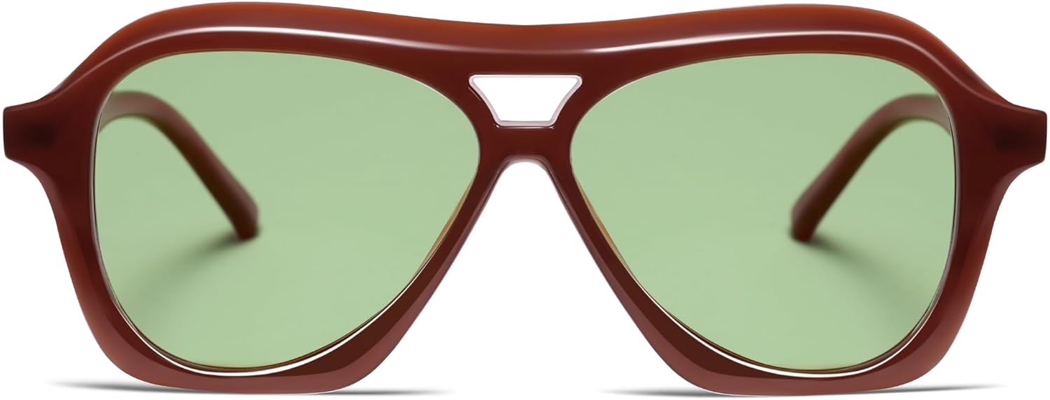 VANLINKER Retro 70s Square Aviator Sunglasses Womens Men Trendy Polarized Vintage Shades VL9768