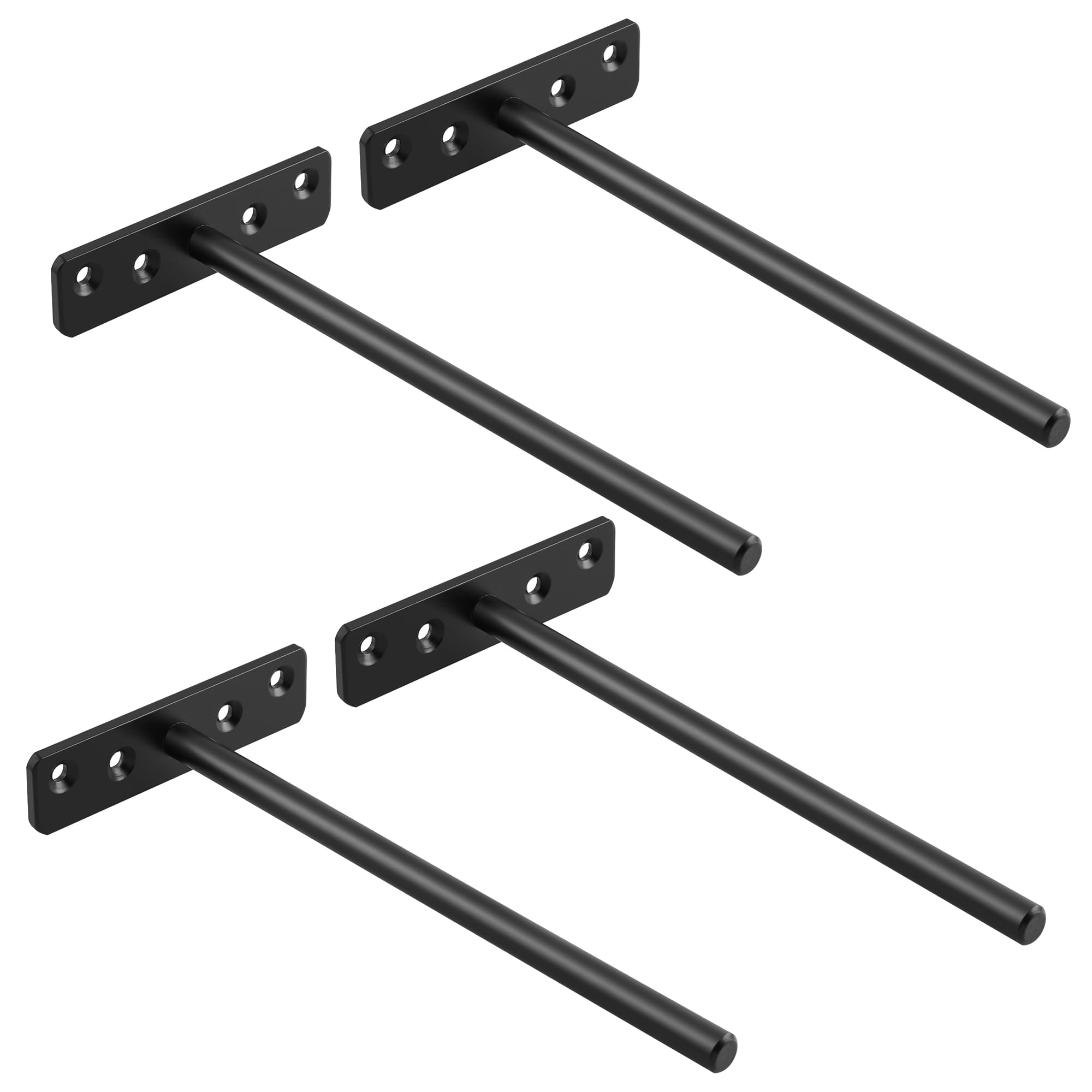 SAYAYO Floating Shelf Bracket Heavy Duty Shelf Support 200MM, 4 Pack, Black