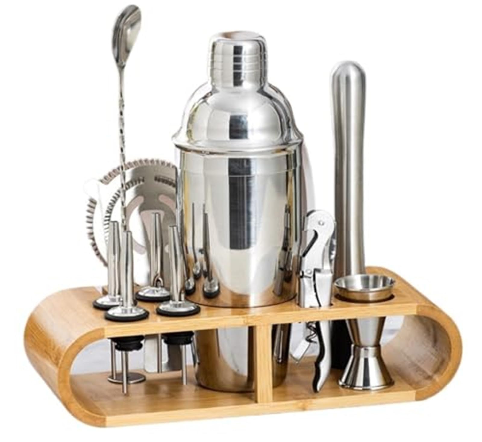 Juego de coctelera de Acero Inoxidable, Kit de Accesorios for Mezclar Barman, Herramientas Profesionales de Barman y Bar en casa, Bebidas de cócteles con Alcohol(750ML)