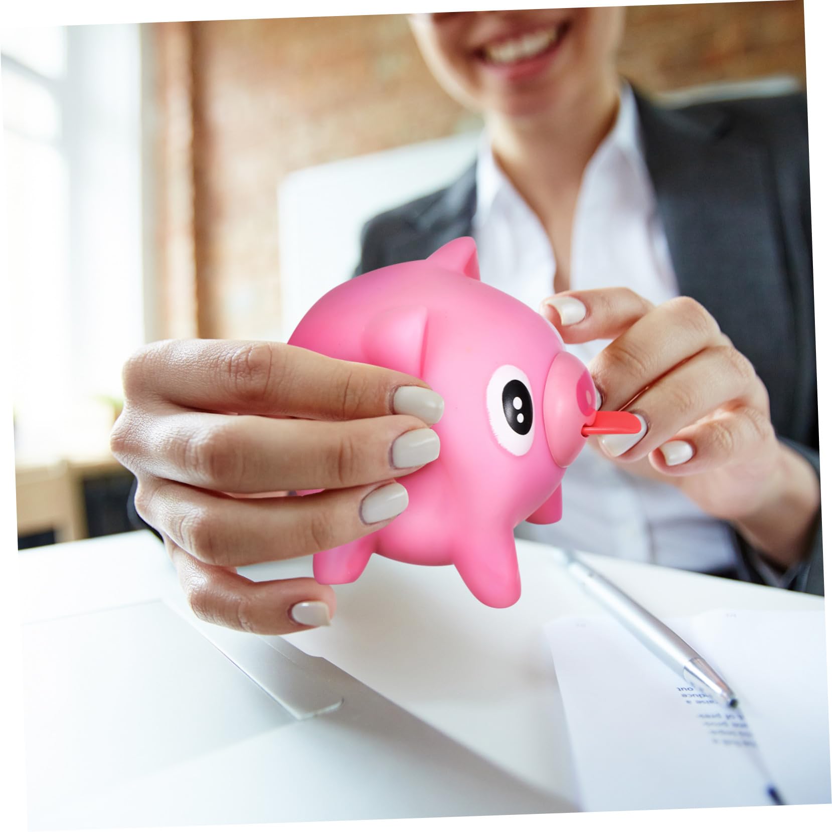 Toddmomy Jouets à Presser pour Réduire Le Stress Jouets Anti-Stress Amusants et Colorés Lot de 5 en PVC de Cochon et Ours pour Garçons et Filles