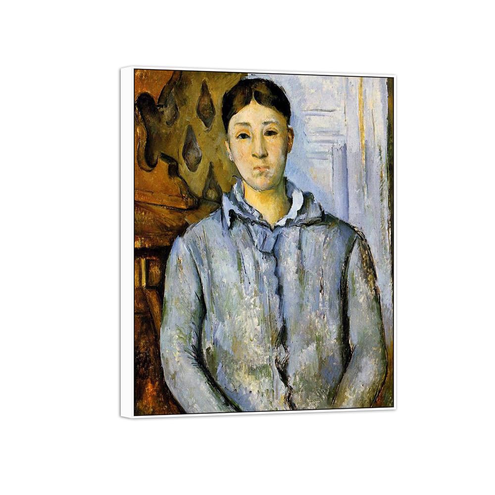SDYSKKUG Canvas Wall Art Picture Decor Portrait by Paul Cezanne 105x80cm White Frame
