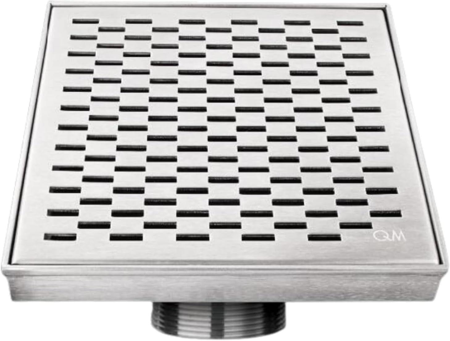 QM Square Shower Drain, Base and Grate made of 100% Stainless Steel Marine 316, Delmar Series Delta Line, Polished Finish, 5 inch 3/4, Kit includes Hair Trap/Strainer and Key