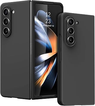 BENTOBEN for Samsung Galaxy Z Fold 5 Case, Samsung Fold 5 Case Built-in Tempered Glass Screen Protectors, Soft Silicone Slim Flexible Lightweight Hard PC Shockproof Protective Cover for Z Fold 5 Black