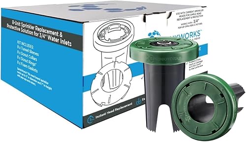 Kit de bricolaje de 8 unidades - Compañero de cabezal de rociador protector - para entradas de agua de 34" - Compatible con pulverizadores