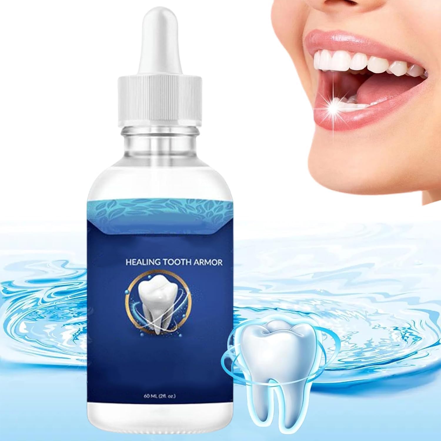 Azonee Dentite Cavity Healing Tooth Armor, 60ml Dentite Tooth Armor, Natural Essential Oils, Promotes Good Breath, Gentle Mouthwash, Keep Your Mouth And Gums Healthy, Great On Your Gums(2 Pcs)