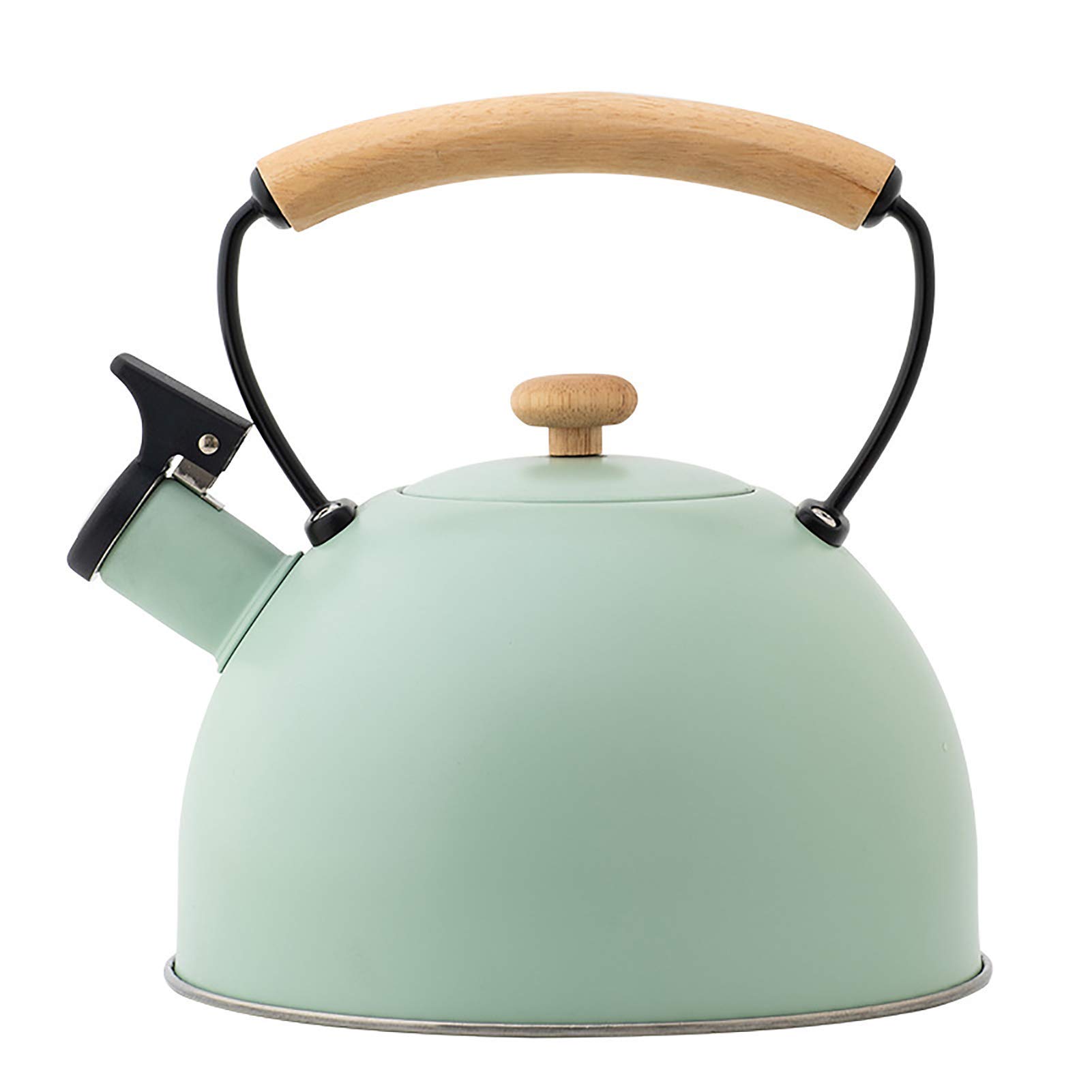 Bouilloire Sifflante 2,5L En Acier Inox - Poignée Bois - Compatible Induction, Gaz - Pour Thé, Café