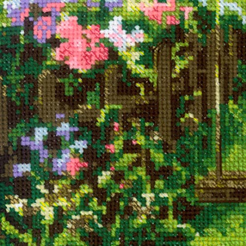 Image of RIOLIS - Garden Swing 2114, Cross Stitch Kits 8.25 inchX11.75 inch, Cross Stitch for Beginners & Advanced, Crossstitching for Adults, Counted Stitching Kits, Embroidery Kit