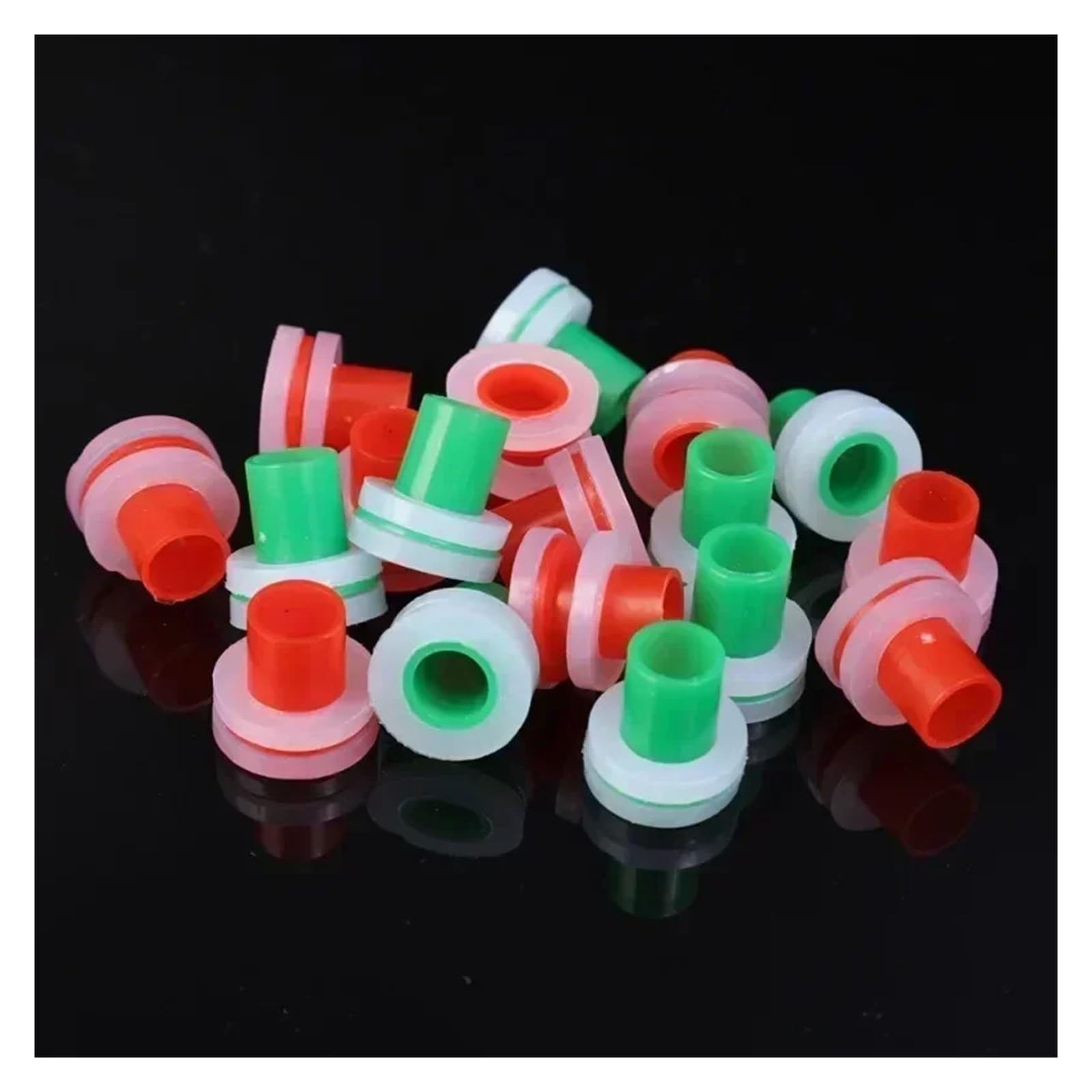 Uszczelka do kranu, Uszczelki silikonowe do instalacji wodno-kanalizacyjnych, wielokolorowe, 1,7 x 1,9 cm, opakowanie 10 szt.(Green,60PCS-1.7 * 1.9 CM)