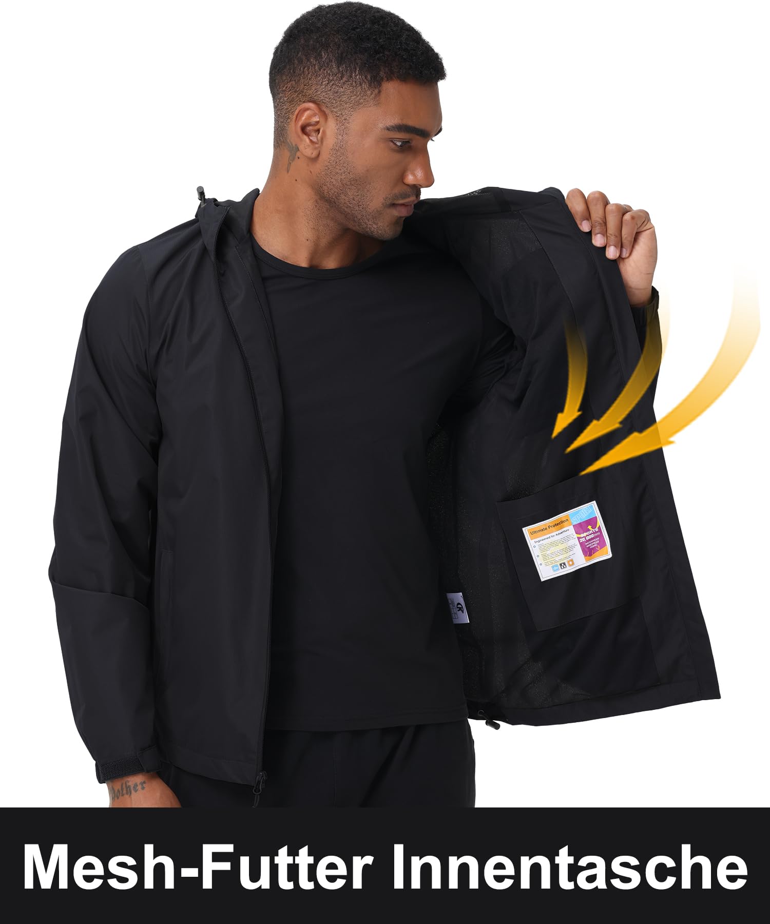 Huayuzh Regenjacke Herren Wasserdicht Leichte Regenmantel Camping Wandern Atmungsaktiv Packbare Softshelljacke mit Kapuze