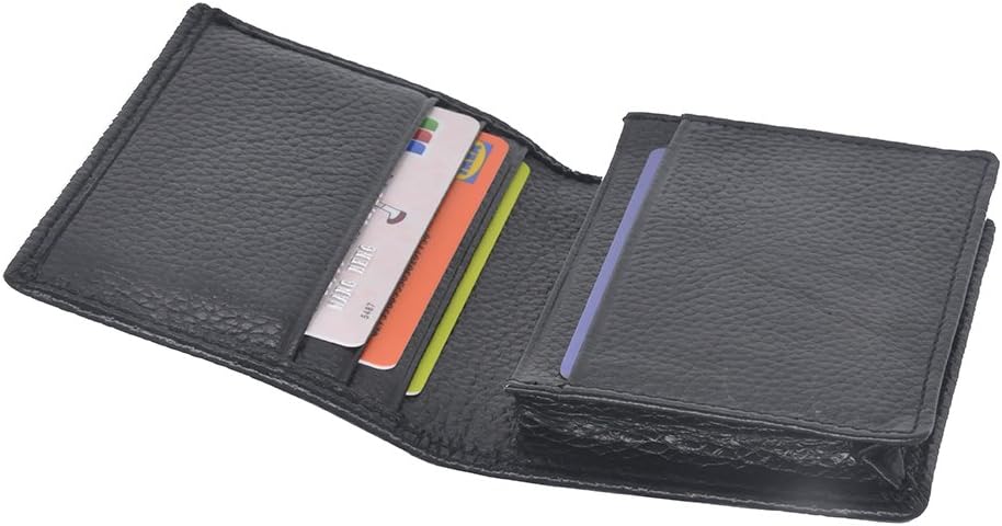 LOVIT Credit Card Holder Wallet Genuine Leather Card Case ID Case for Men Women (Black)