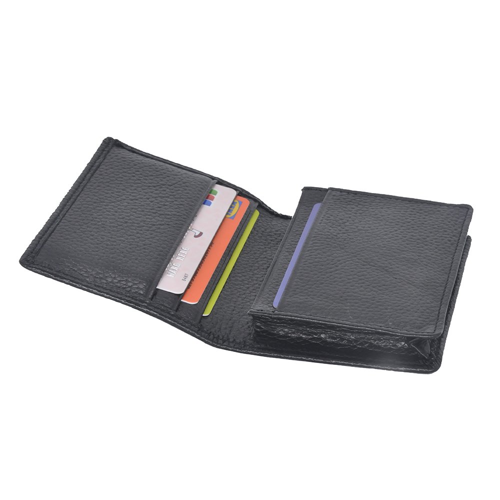 LOVIT Credit Card Holder Wallet Genuine Leather Card Case ID Case for Men Women (Black)