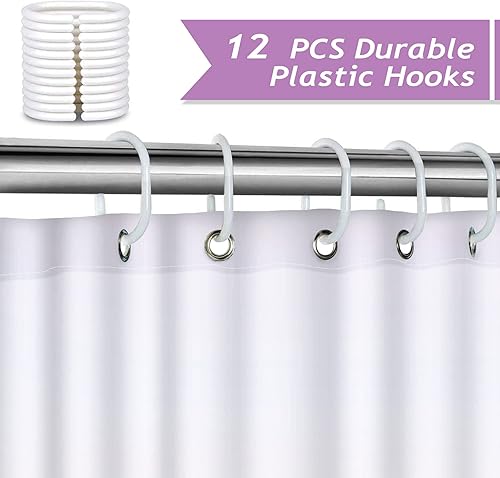 Miniatura 3 de Bonhause Cortina de ducha con diseño de flores de lavanda, cortina de baño decorativa de mariposa floral morada, 72 x 72 pulgadas, tela de poliéster