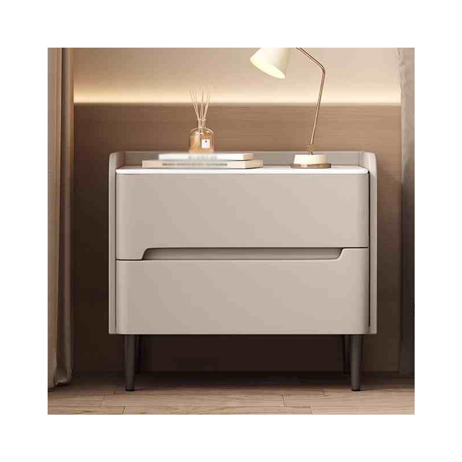 Table de chevet gris champagne pour sublimer l'ambiance de votre chambre