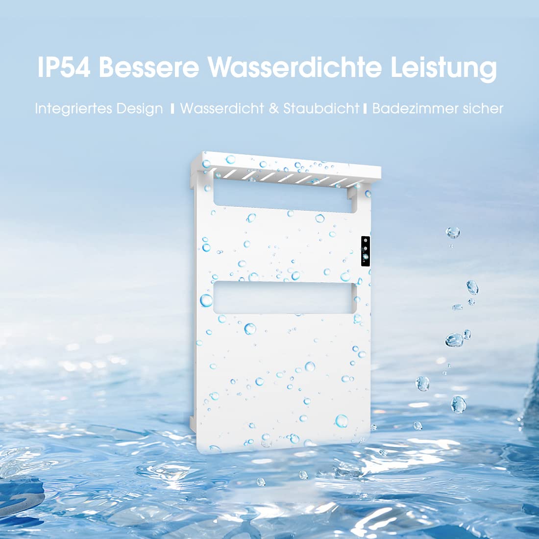 byecold Badheizkörper 90x46 cm Bad Heizkörper mit Ablage, Touchschalter Timer,Handtuchhalter Heizung Elektrisch Badezimmer Handtuchwärmer Handtuchheizkörper Handtuchtrockner Handtuchheizung Handtu