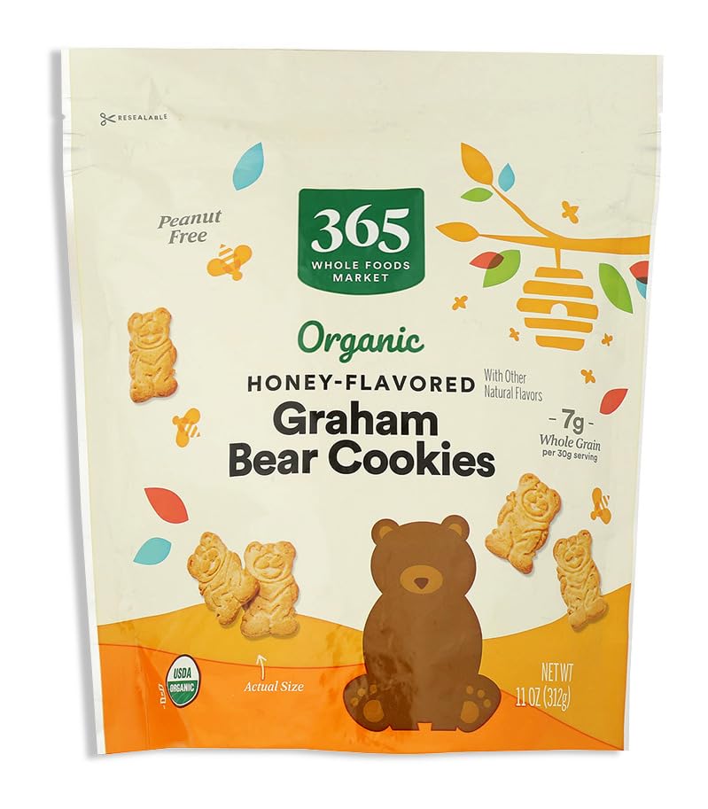 365 by Whole Foods Market Galletas Organic Bears Honey Graham, 11 onzas