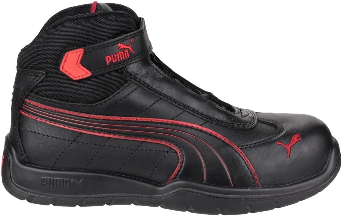 Puma Safety Shoes S3 Moto Protect Daytona Mid 63.216.0, 39, Nero (Schwarz (schwarz/rot 210)) - EN safety certified
