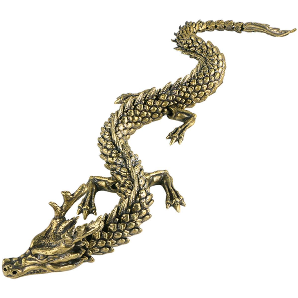 Figurine dragon en cuivre pour décoration Feng Shui de bureau et maison