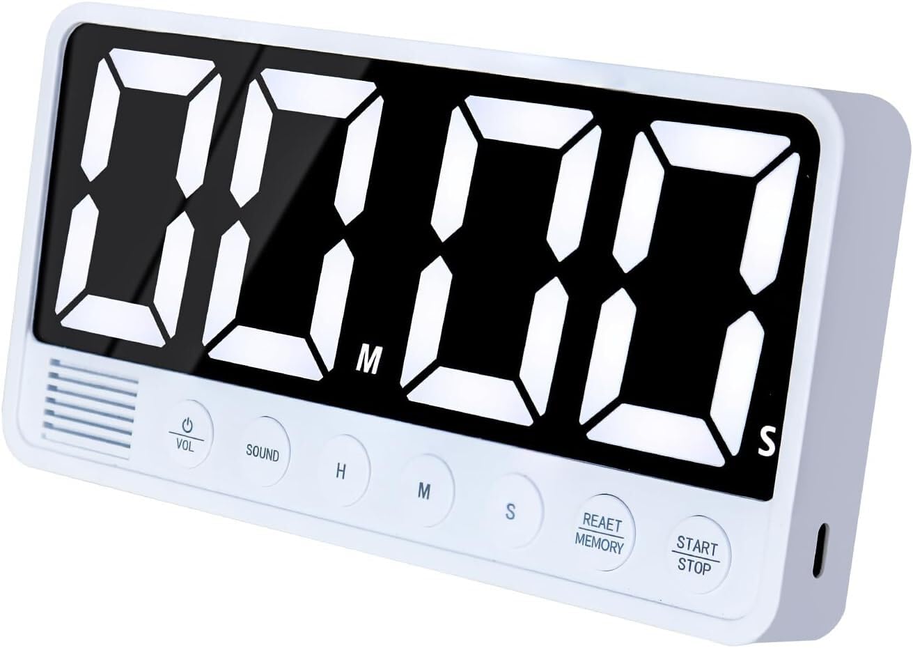 LIXSAZSE Magnetic Large Timer For Classroom Countdown Featuring Extra Large LED Display Cooking Timers With Alarm System Digital, YS-1009 white super screen LED timer [Foreig