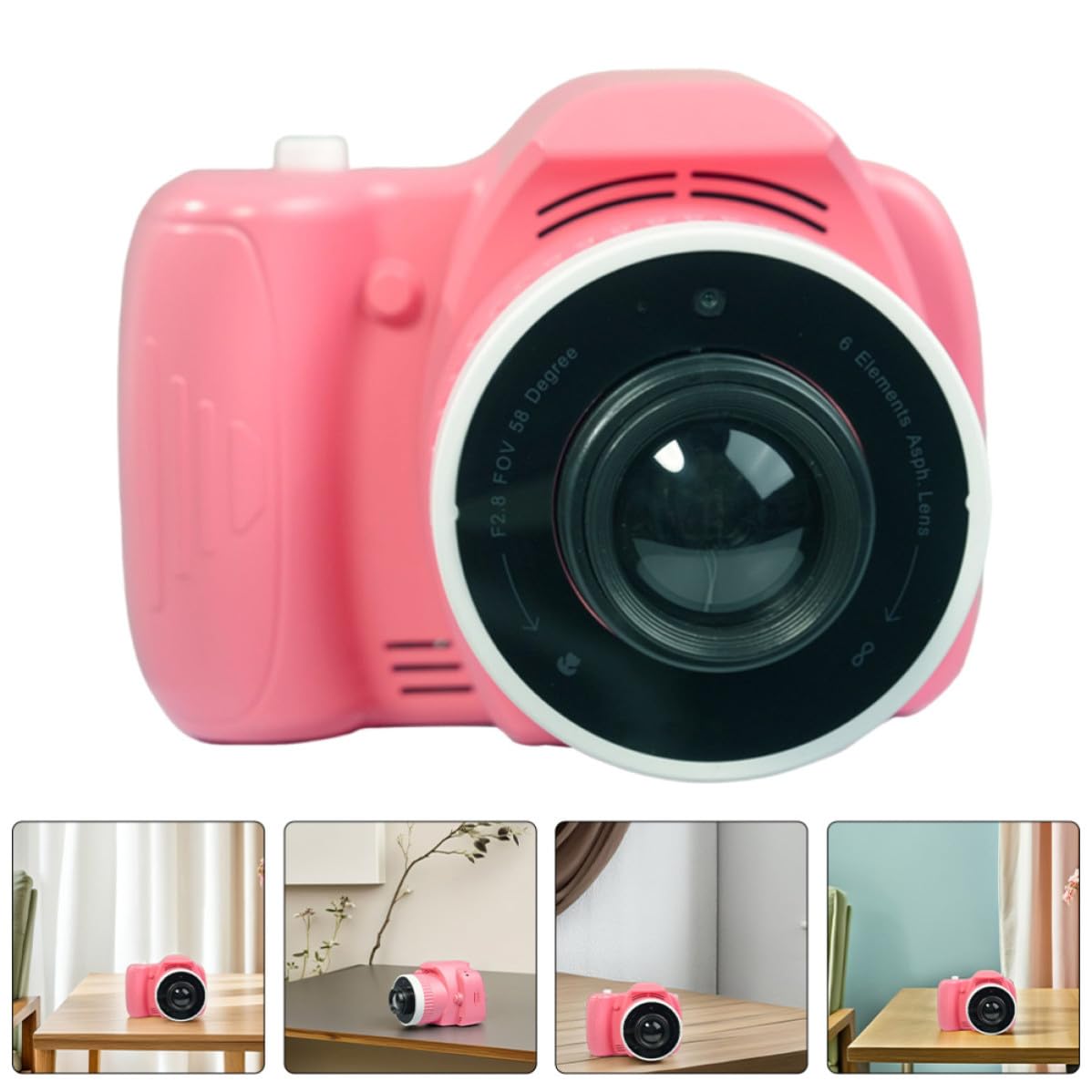 HOMSFOU Kinderkamera mit Projektorleinwand und Musikwiedergabefunktion Tragbare Kunststoffkamera für 1080p Video und Ai Fotobearbeitung fürs Camping