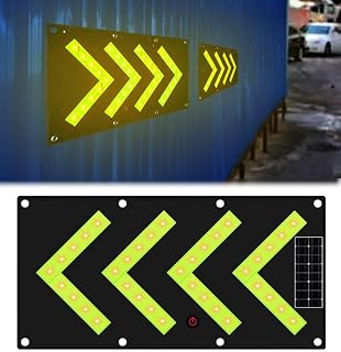 Solar Led Magnetic Traffic Guide Light, Road Traffic Arrow Sign Direction Sign, Flashing Guide Sign Warning Light(solar energy)