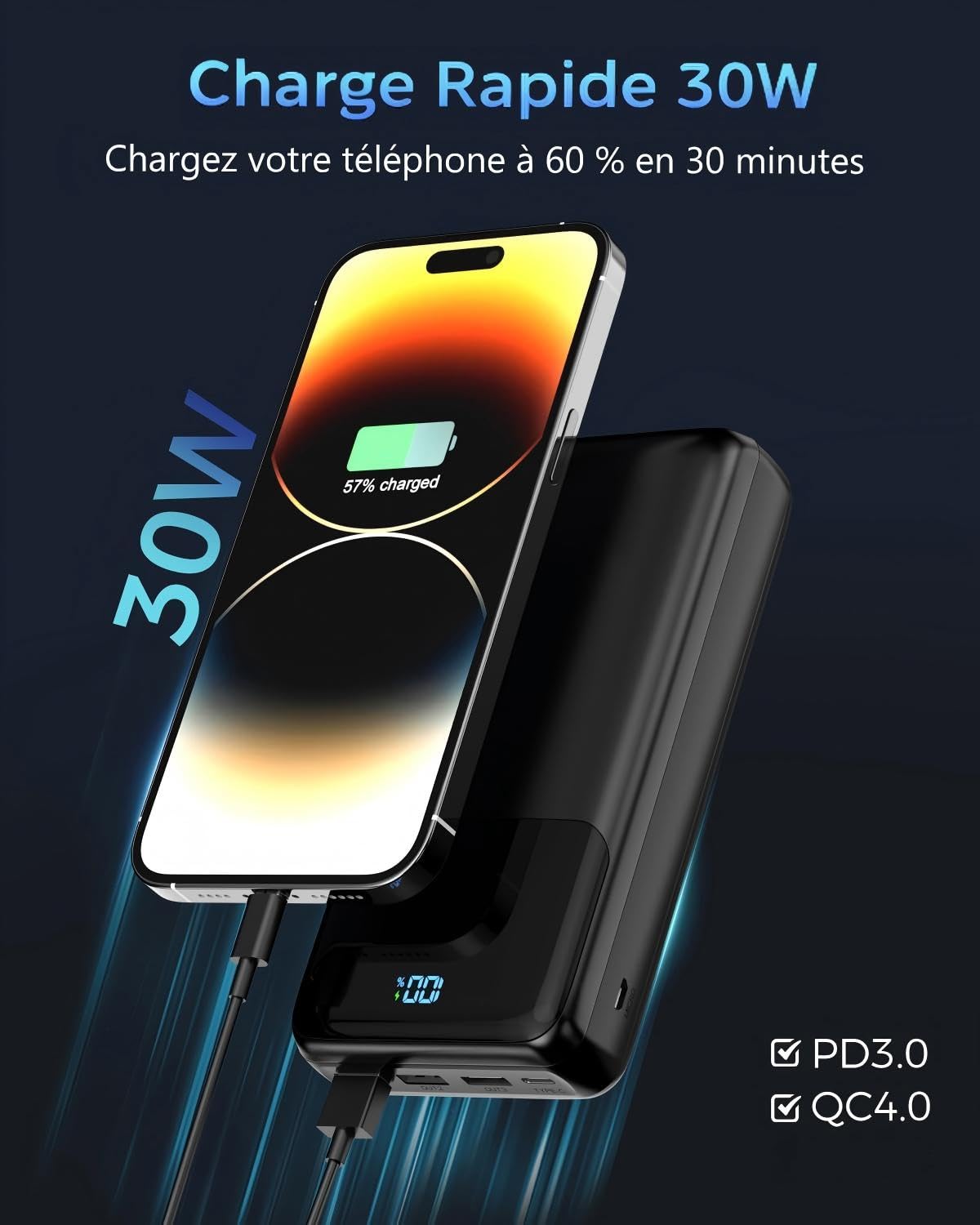 Batterie Externe 60000mAh Grande Capacité Power Bank