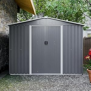 8x6ftoutdoorstorageshedwithroofwaterproofhousetoolcabinetwmetalfoundationlockabledoorsforshovelsumbrellasantennasescalatorsgray Urban Country Home Decor 8x6 ft outdoor storage shed with roofwaterproof house tool cabinet wmetal foundation lockable doorsfor shovelsumbrellasantennasescalatorsgray urban country home decor