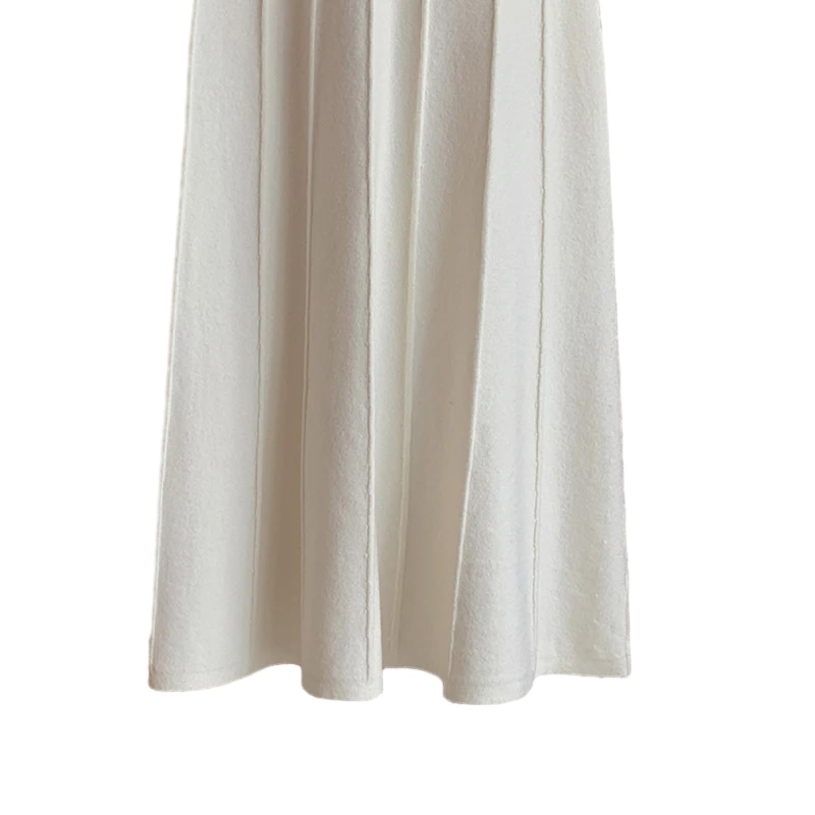 OLEETS Falda De Punto De Mujer - Falda Larga De Punto para Mujer Otoño Invierno Elegante Simple Clásico Color Sólido Línea A Falda Plisada De Cintura Alta Ropa Cálida Ropa De Calle