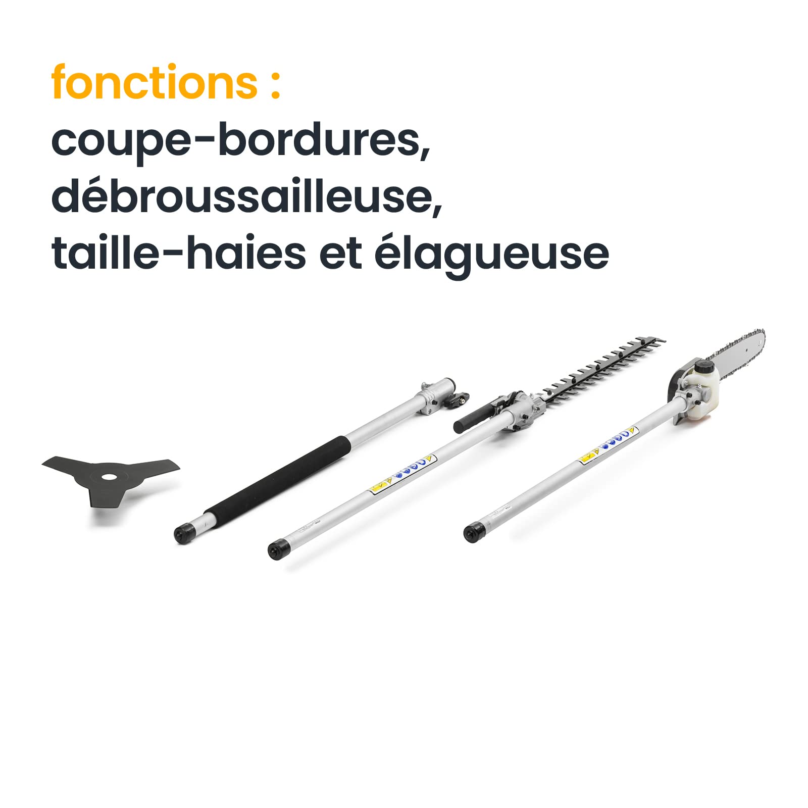 STIGA MT 330 Outil Multifonction Thermique 5-en-1, 25,4 cm³, 0,7 kW – Lame 3T, Tête Tap&Go – Coupe-bordures, Taille-haies et Élagueuse