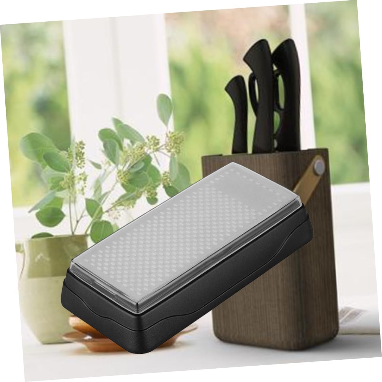 DOITOOL Double Sided Diamond Sharpening Stone for Kitchen Outdoor Use Non-slip Base Cover Excellent Knife Sharpener for Precision