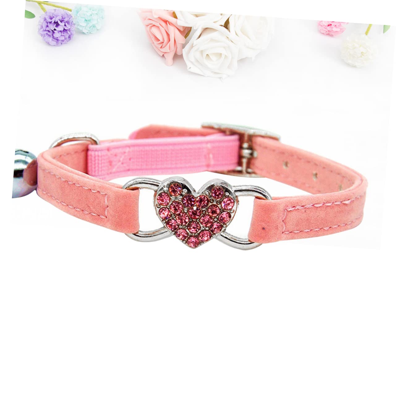 Ipetboom Lot De 2 Colliers pour Chat en Forme De Cœur avec Strass Brillants Et Clochette