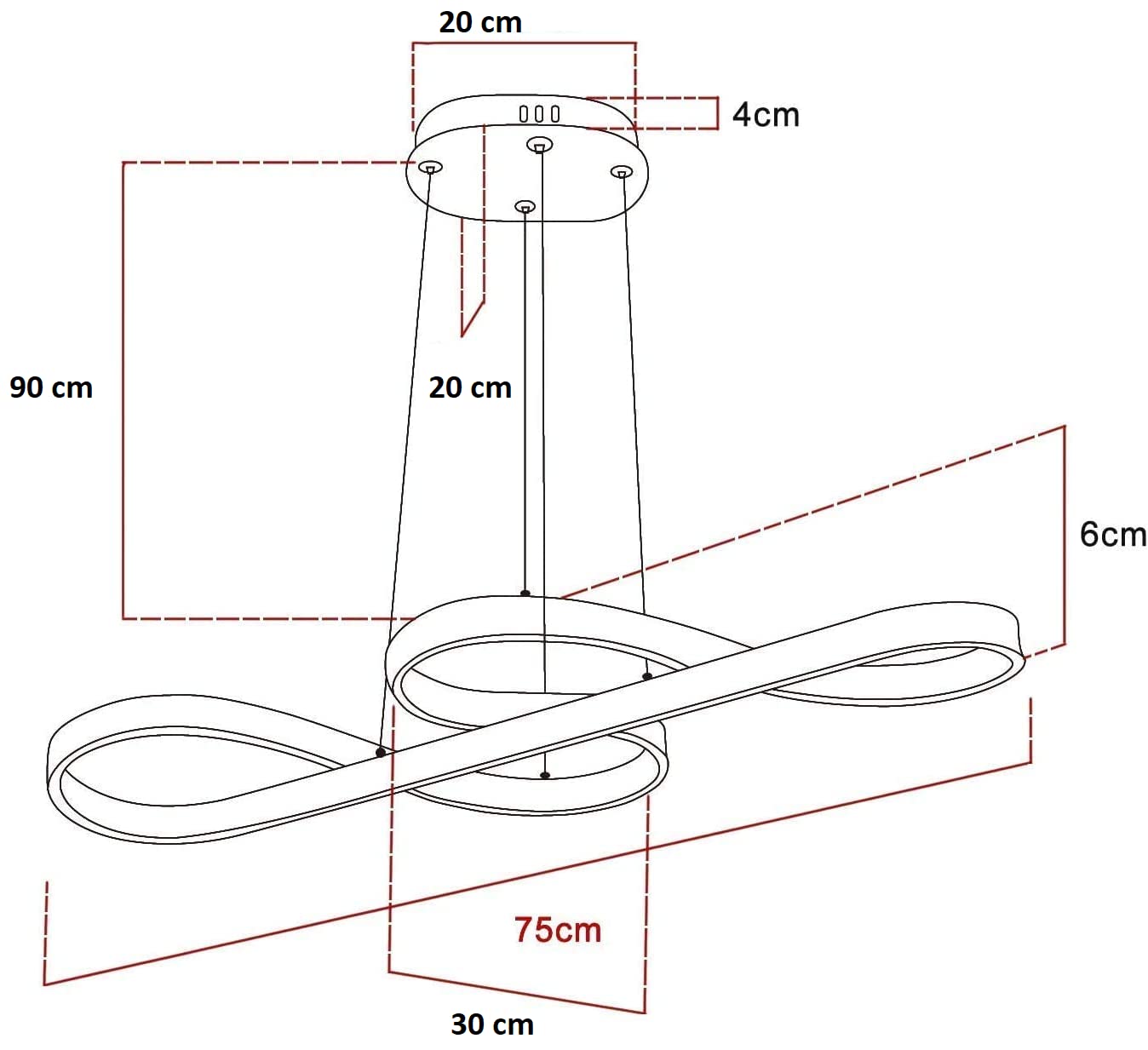 Arcadia Lampadario Led Soffitto a Sospensione Moderno con Luce Calda e Fredda Dimmerabile, Telecomando e App per Cellulare - Lampadario Camera da Letto, Soggiorno, Cucina e Cameretta - 3500 LM 80 Cm