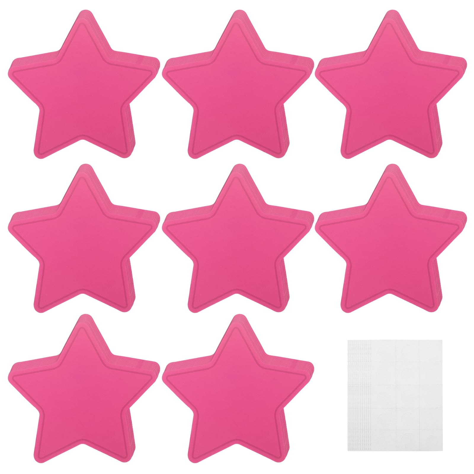 sourcing map 108Pcs Stars Cutouts, 3.5 x 4 Inch Paper Star Shaped Paper Cards for Bulletin Board Decorations, Wall Cut-outs Classroom DIY Craft(Pink, with 120 Dot Glue)