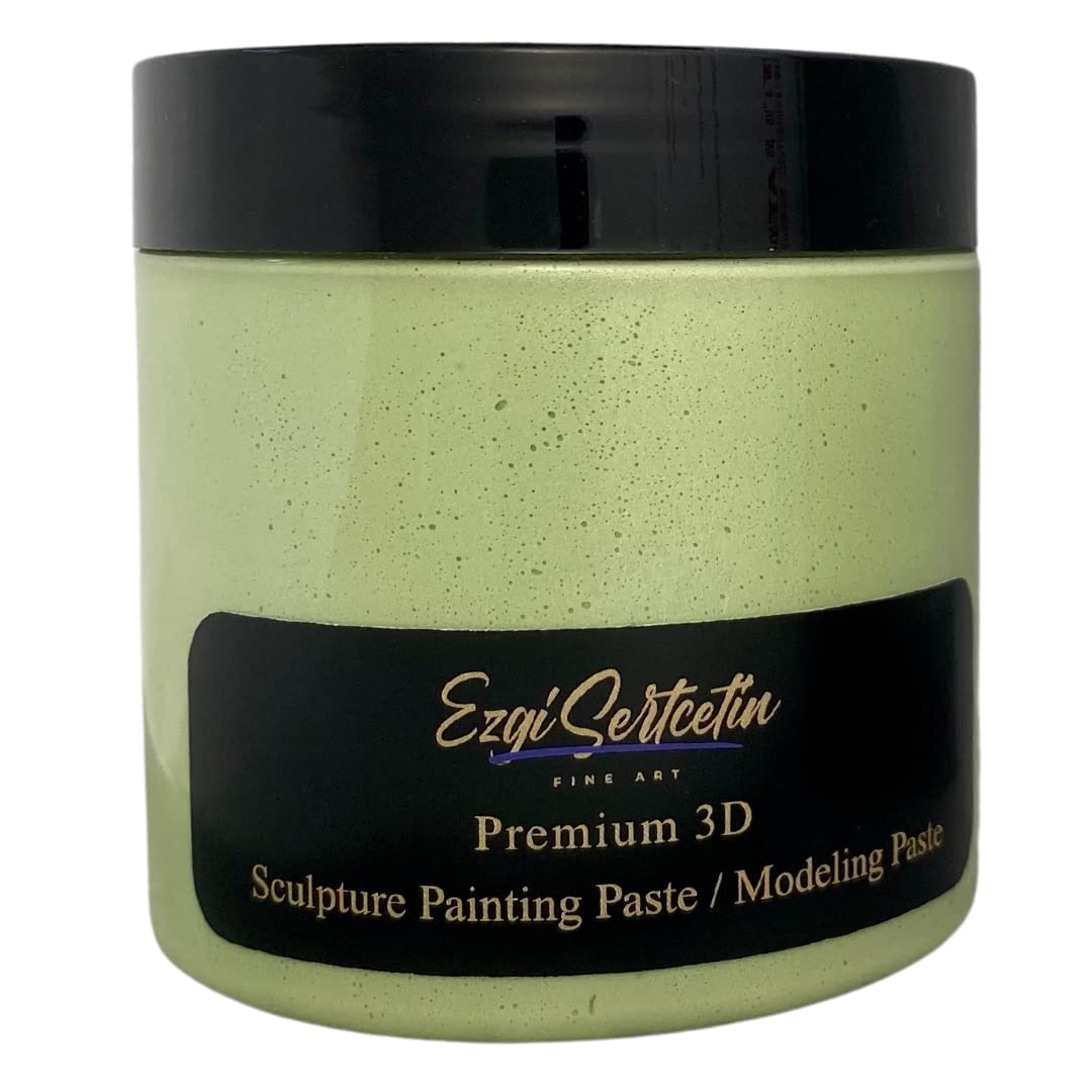 3D Sculpture Painting Paste|Texture Paste|Decorative Plaster|Ready to Use|Unique Colors|Ideal for Artwork|Stencil|Flowers|Texture|Art Relief| 6oz (Pistachio)