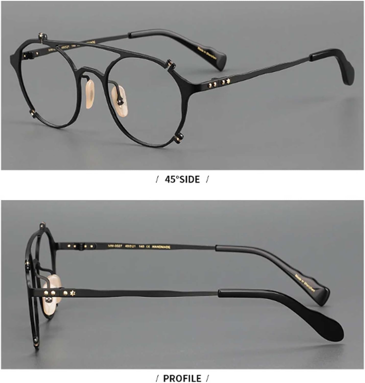 Fake Brille Einzigartige Brillengestelle Titan-Brillengestelle Bunte Nähte Brillengestelle Künstlerische Brillen für jeden Anlass Angenehm zu tragen