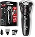ShvComf Cordless Electric Razor for Men: 3-in-1 Shaver for Man with Beard/Nose/Sideburns - IPX7 Waterproof Travel Kit - Turbo Speed & Precision Blades - Black​​
