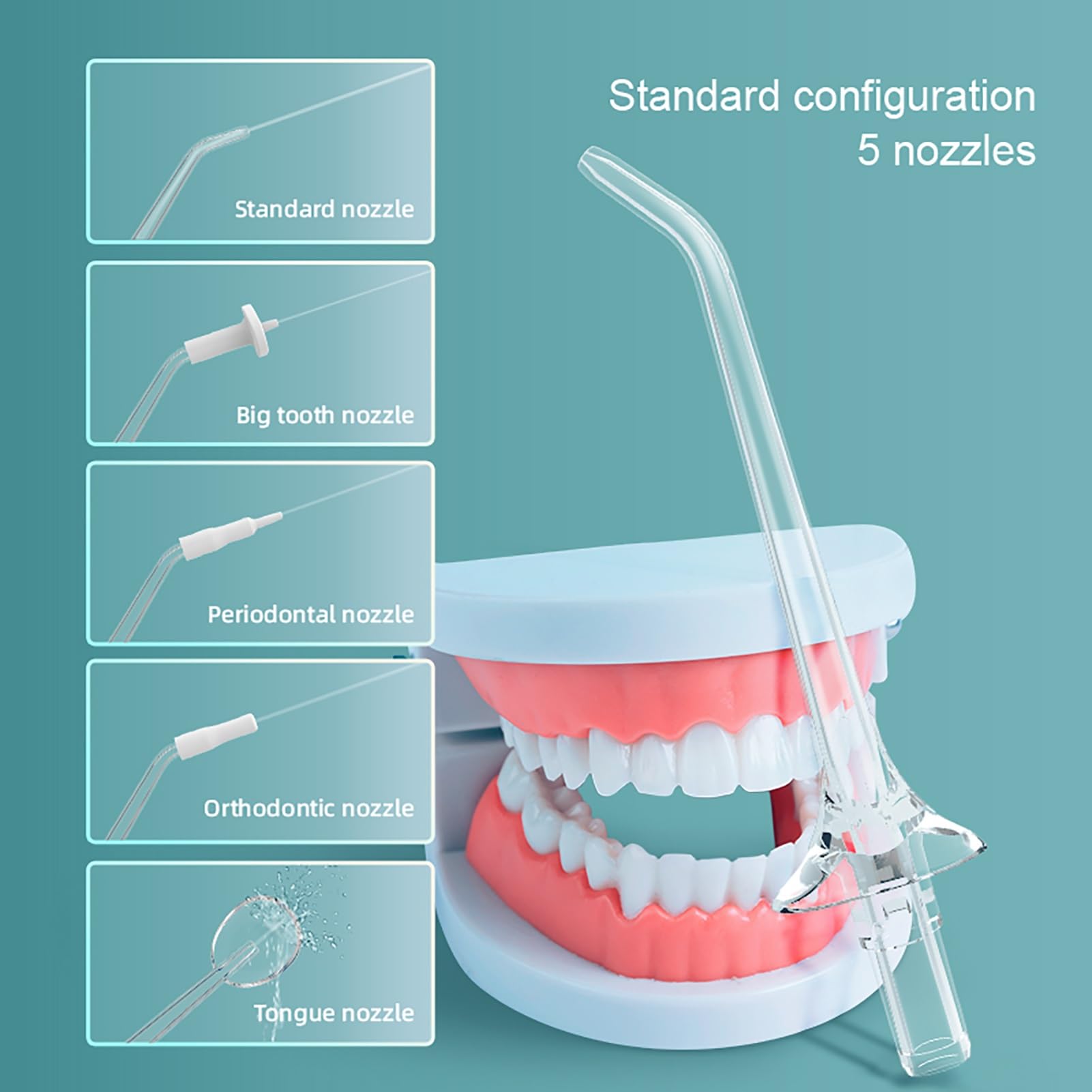 Przenośna Nić Dentystyczna 300 Ml 4 Tryby Czyszczenia Ipx7 Wodoodporny Aparat Dla Dorosłych I Dzieci Pielęgnacja Jamy Ustnej Nić Dentystyczna Irygator Wodny Środek Do Czyszczenia Zębów (Color : Gold