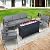 FYRICKYLINOO Aluminum Patio Furniture Set, 3 Piece Grey Cast Aluminum Modern Outdoor Conversation Couch Set All-Weather Metal Patio Sectional Sofa Club Chair Furniture, Gray (Table Not Included)