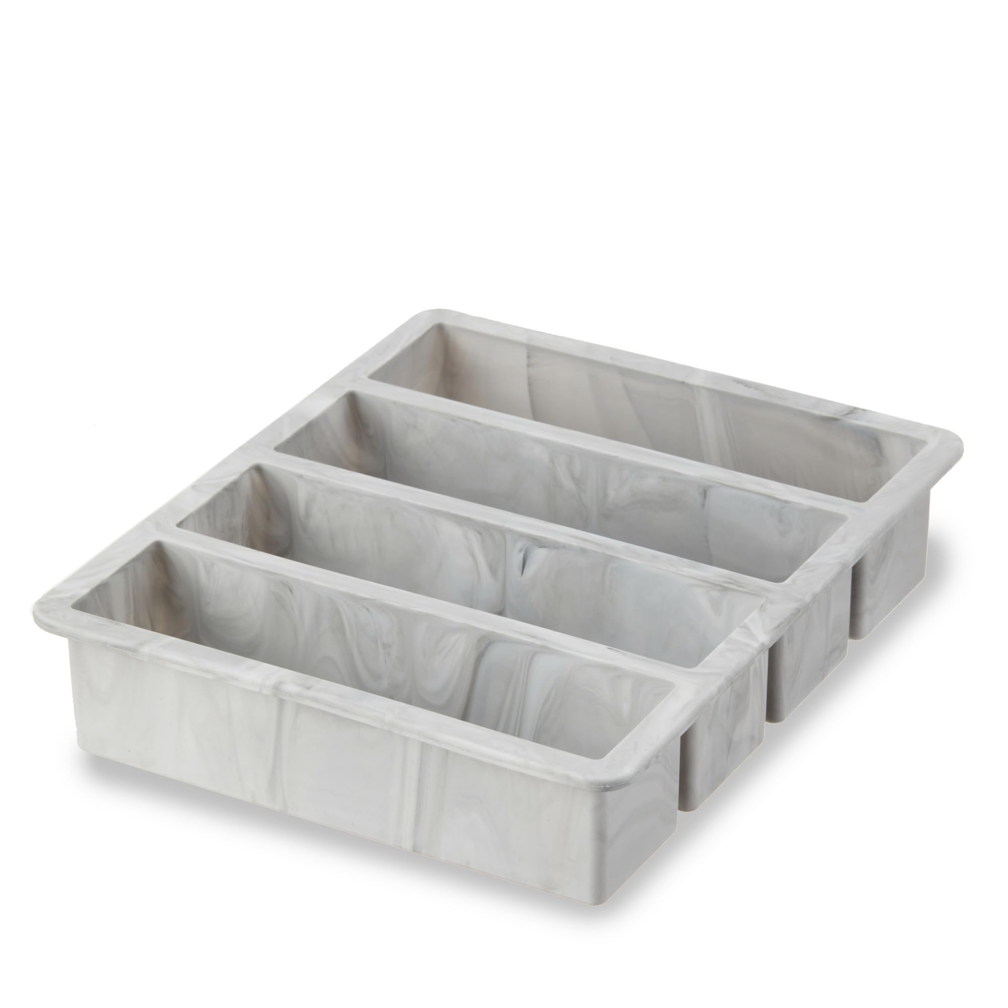 Host Eiswürfelform, macht vier 12,7 cm lange Würfel, langlebige Silikonschalen mit leicht zu lösendem Design, perfekt für Wasserflaschen und Highballgläser, Home Bar Zubehör, 1 Stück, Marmor