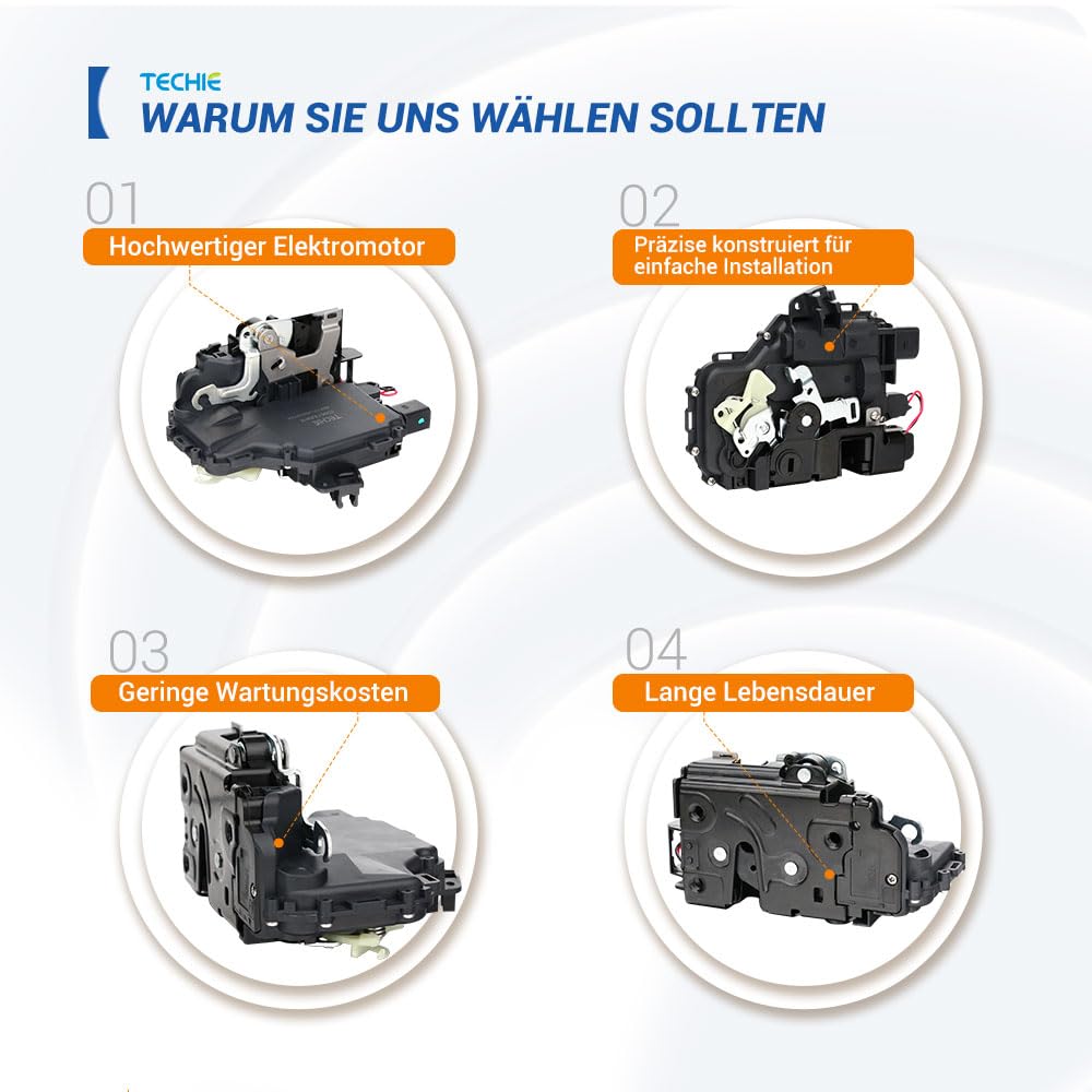 Techie Motore di regolazione per porta, compatibile con Arosa 1997-2004 Octavia I 1996-2010 B ora 1998-2013 Golf IV 1997-2006 Pas SAT 1996-2005 (anteriore sinistra)