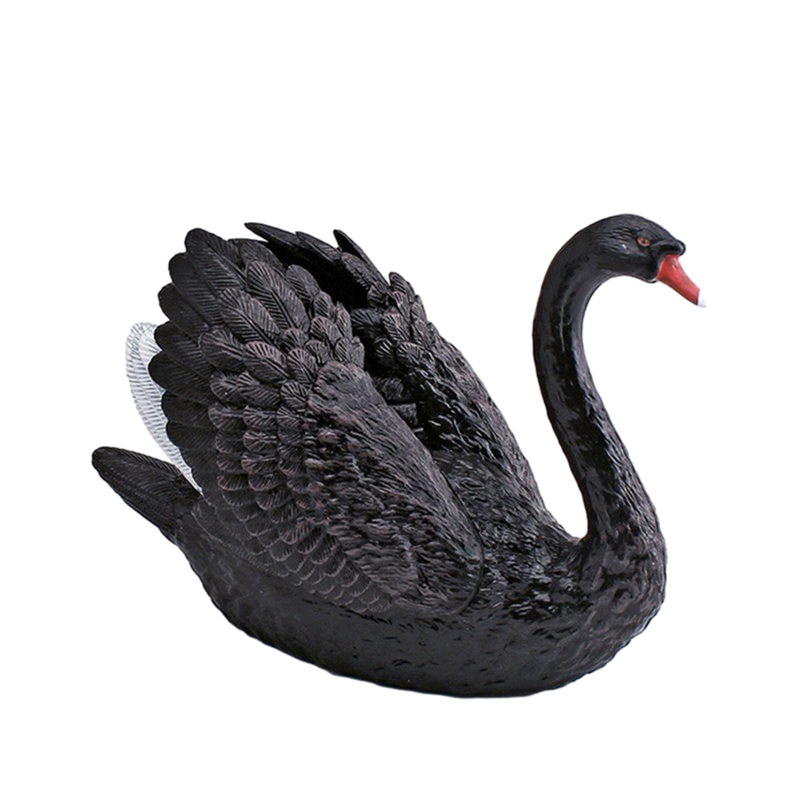 Realistic Swan Figurine Simulation Swan Model Realistic White Figurine Miniature Farm Animal Educational Toy Pvc Tabletop Decoration High Detail Ornament for Home or Office Decor Black