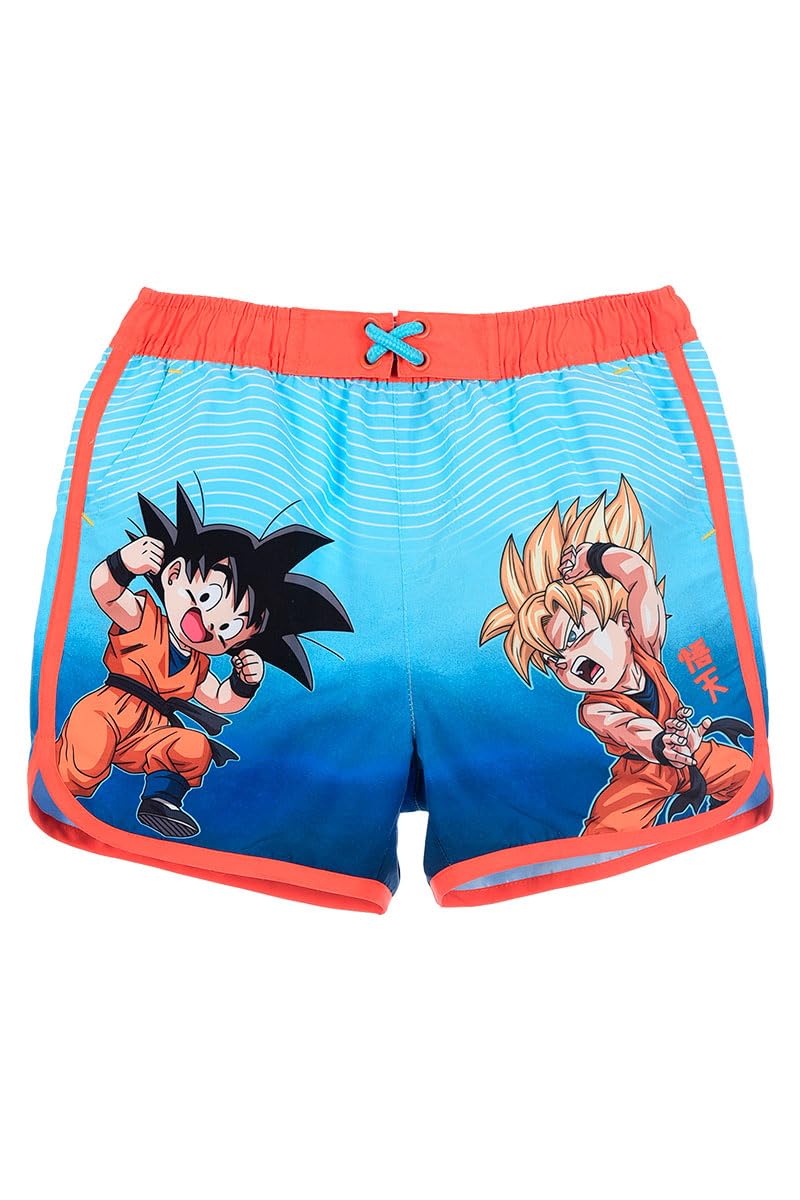 Dragon Ball Z Bañador para Niño, Shorts de Baño Bermudas, Super Bañador de Natación Infantil, Tallas 4 a 12 Años