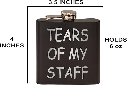 Miniatura 3 de Funny Tears of My Staff - Frasco de acero inoxidable, color negro mate de alta calidad, es un gran regalo para él, papá, padre, broma, regalo para
