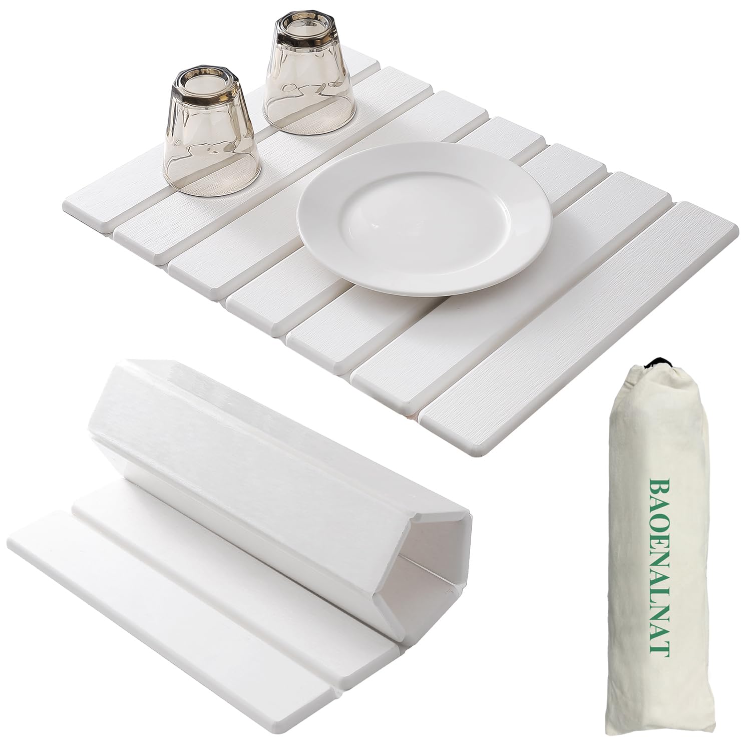 Stone Drying Mat for Kitchen Counter, Absorbent Quick Dry Kitchen Dish Drying Mat - 16"x12", Saving Foldable, Multipurpose Diatomaceous Earth Mats for